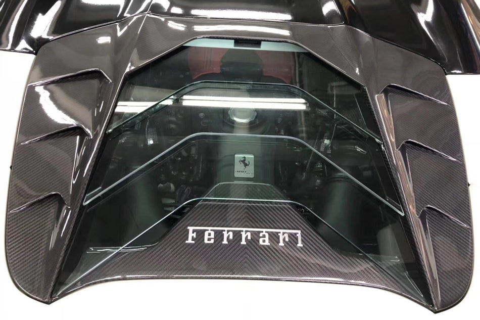 2015-2019 Ferrari 488 Spyder MSY Style Carbon Fiber Engine Hood - Carbonado