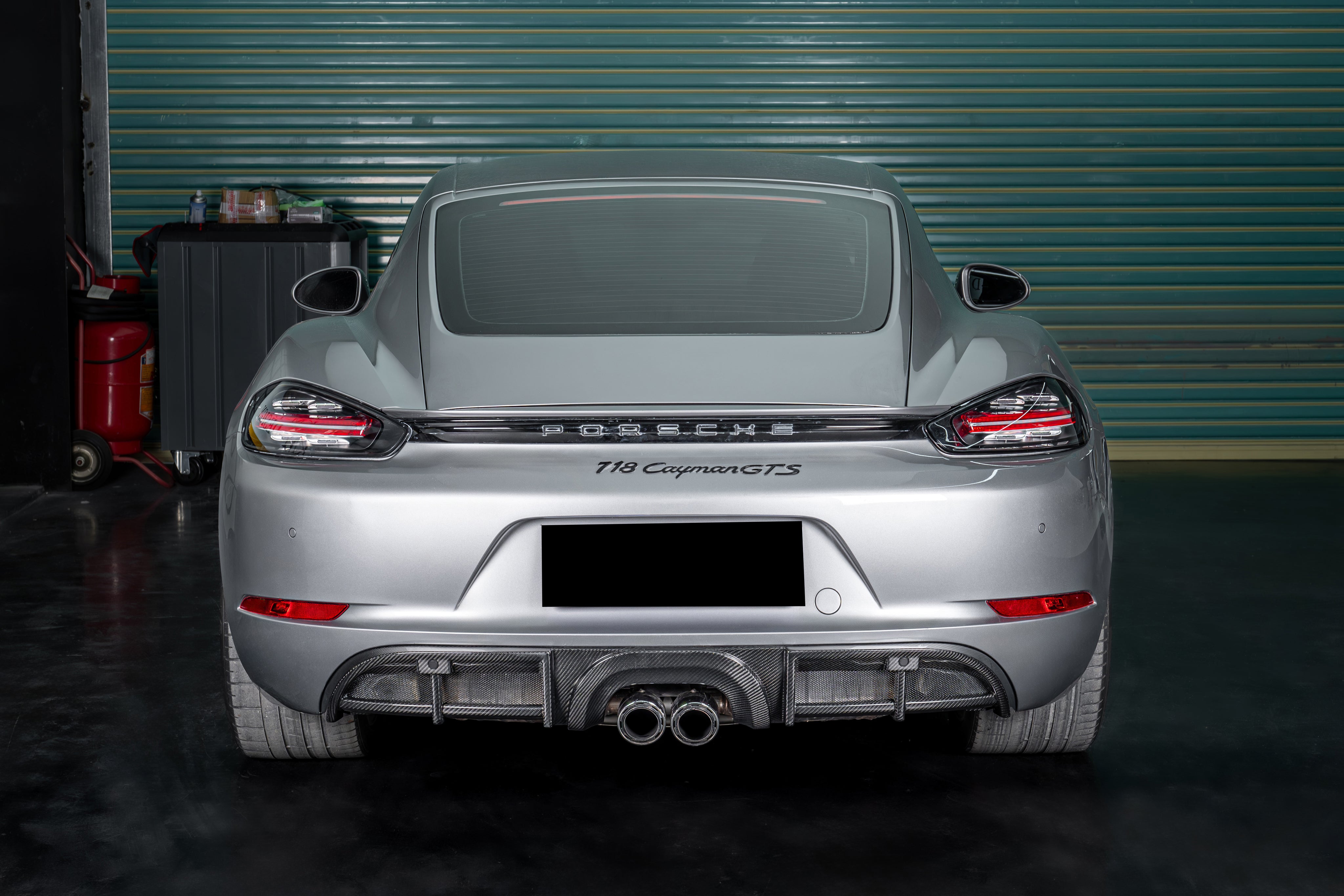 2017-2023 Porsche 718 Cayman & Boxster GT4 Style Dry Carbon Fiber Rear Diffuser Lip - Carbonado