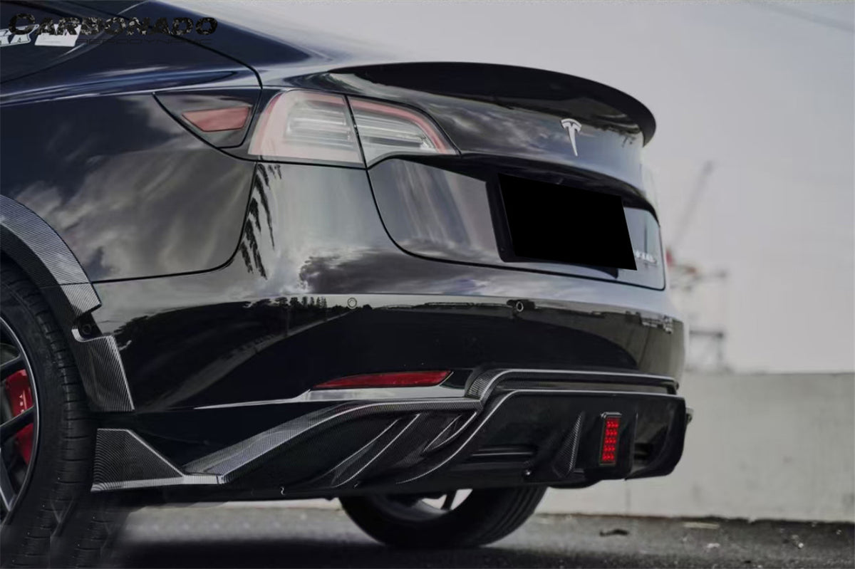 3691963 Tesla Pattern 2017-2023 Tesla Pre Model 3 Turbo Style Carbon Fiber & pattern Look Wi ...