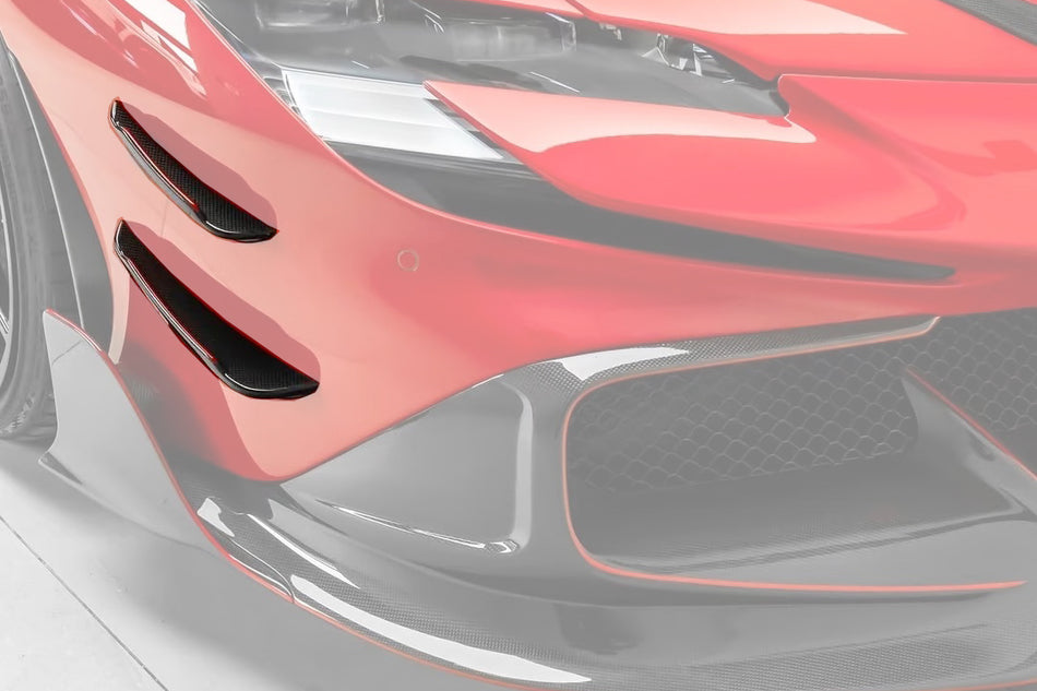 2020-UP Ferrari Autoclave Carbon Fiber Front Bumper Canards Carbonado (MSY) Fits: SF90 Stradale and Spider