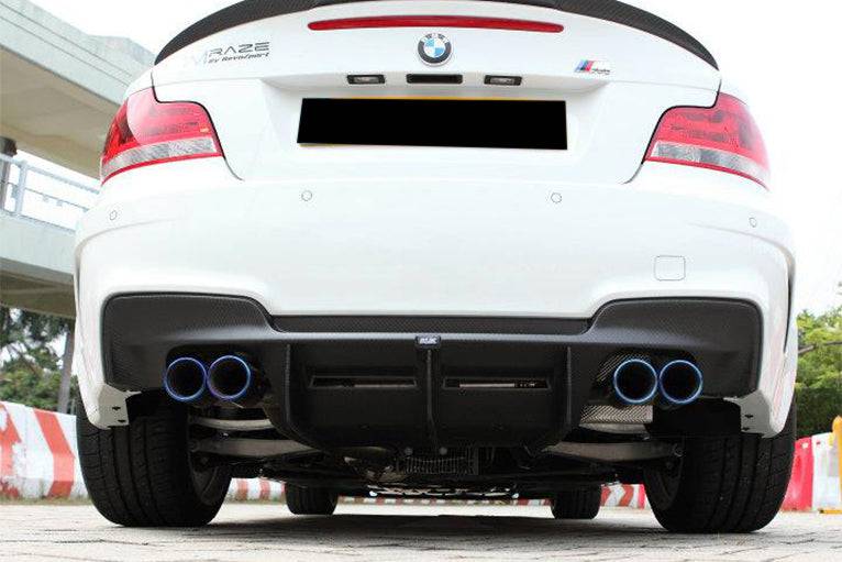 2008-2013 BMW E82 E88 1M RZ Style Carbon Fiber Rear Lip & Rea Diffuser ...