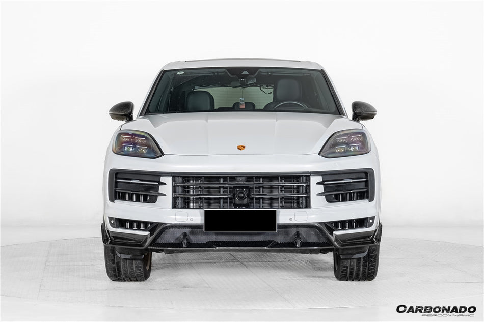 2024-UP Porsche 9YA 9YB Autoclave Carbon Fiber Front Lip Carbonado (KDA) Fits: Cayenne, Cayenne E-Hybrid, Cayenne Coupe, Cayenne Coupe E-Hybrid