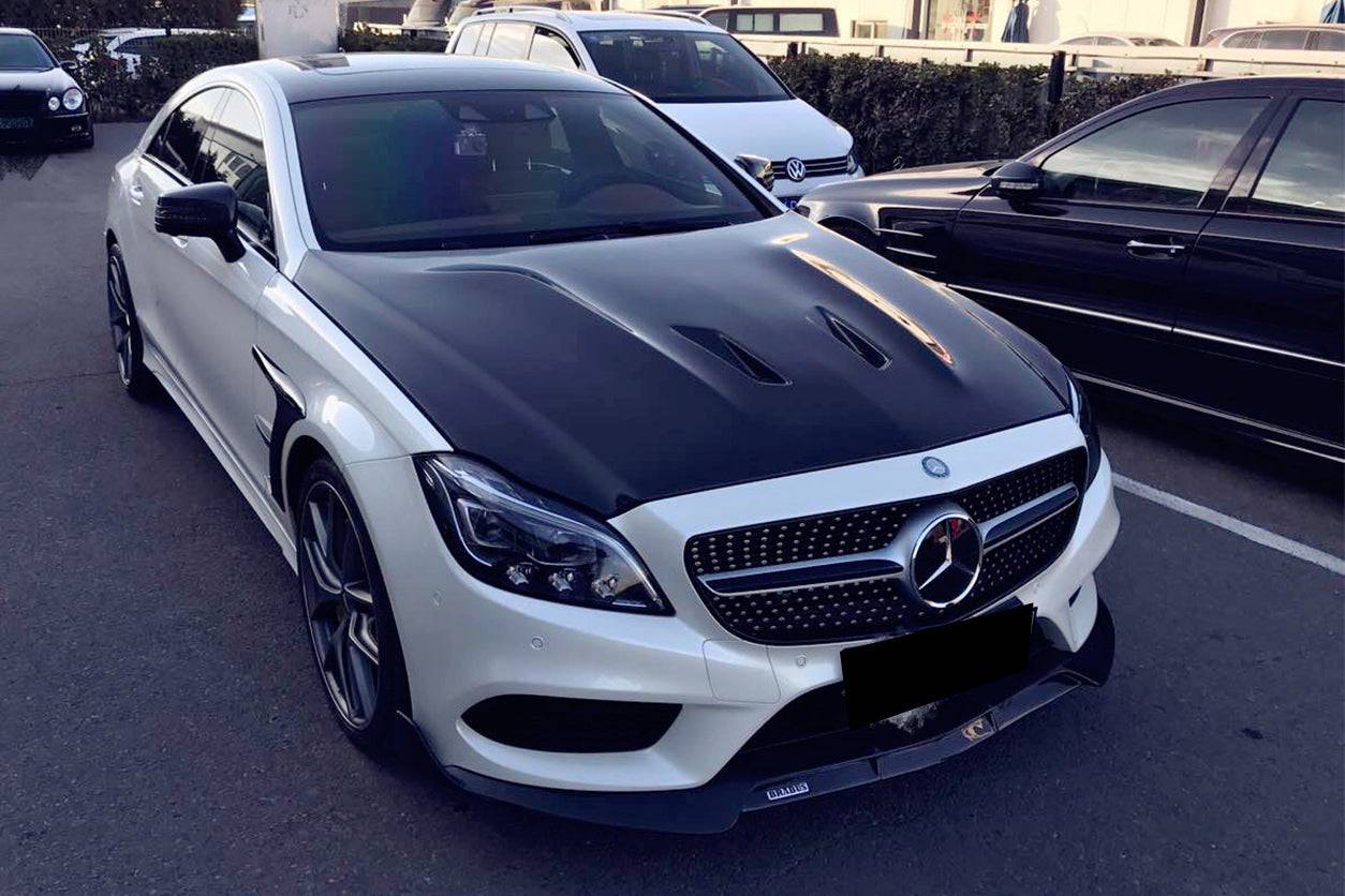 2011-2018 Mercedes Benz CLS W218 BK Style Hood - Carbonado