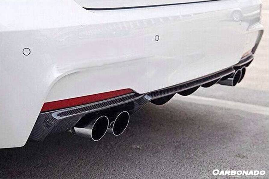 2013-2019 BMW 3 Series F30 F35 MP Style Carbon Fiber Qual Exhaust Rear Lip (For M-Tech Only)