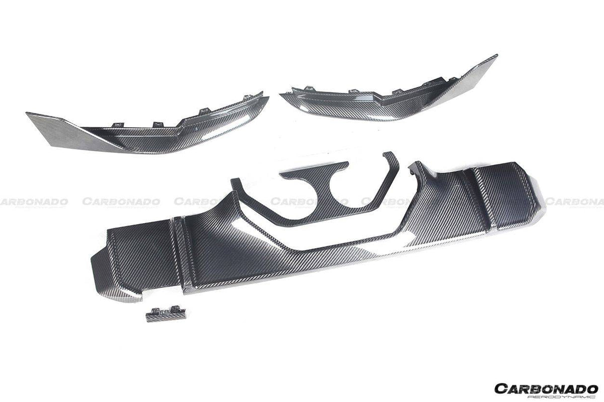 2021-UP BMW M4 G82/G83 MP Style Carbon Fiber Middle Rear Lip with Caps - Carbonado Aero