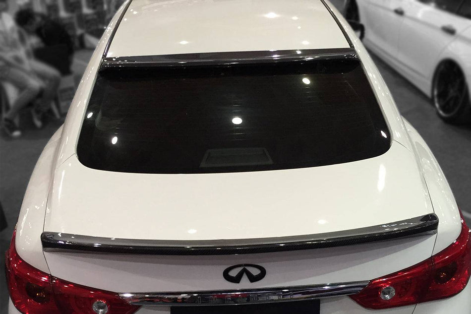 2014-2017 Infiniti Q50 Sedan SN Style Carbon Fiber Roof Spoiler - Carbonado