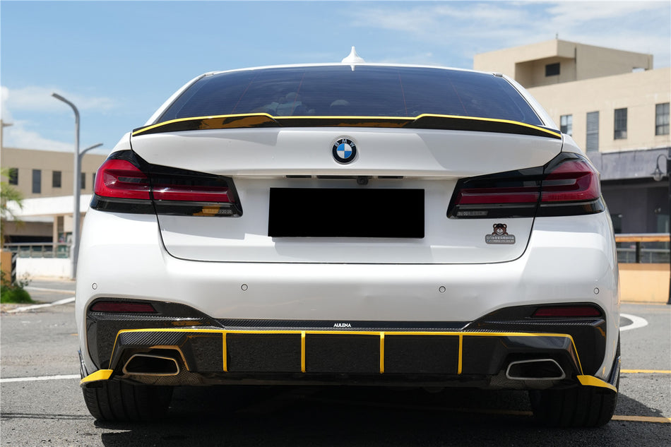 2020-2023 BMW 5 Series G30 G38 M-tech AD Style Dry Carbon Fiber Rear Diffuser Lip - Carbonado