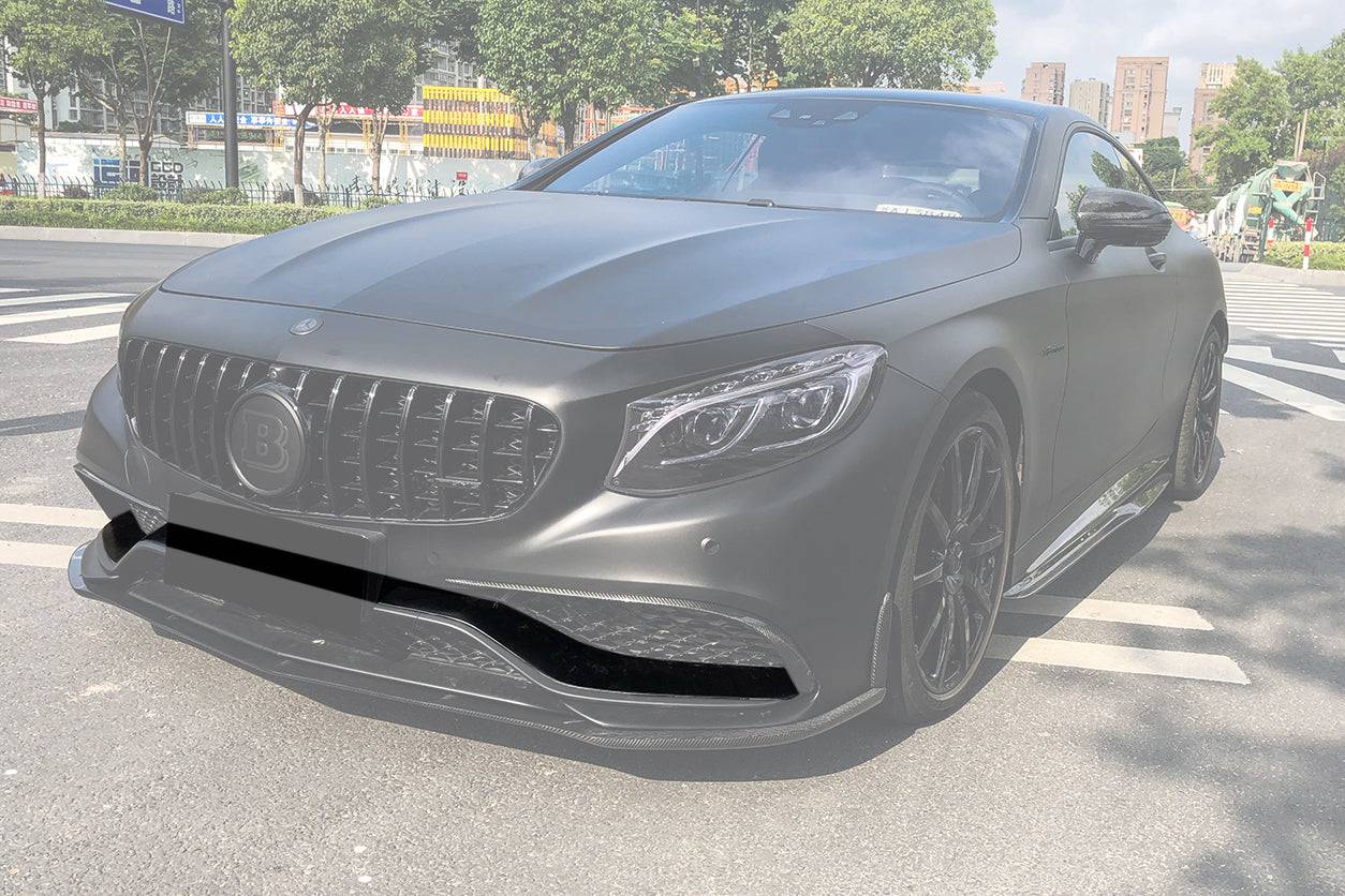 2014-2017 Mercedes Benz C217 S63/S65 AMG Coupe OE Style Carbon Fiber Front Bumper Center Trim - Carbonado