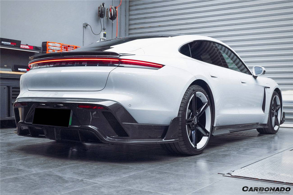 2019-2023 Porsche Taycan/4/4S/GTS/TURBO CADO Style Carbon Fiber Rear Diffuser