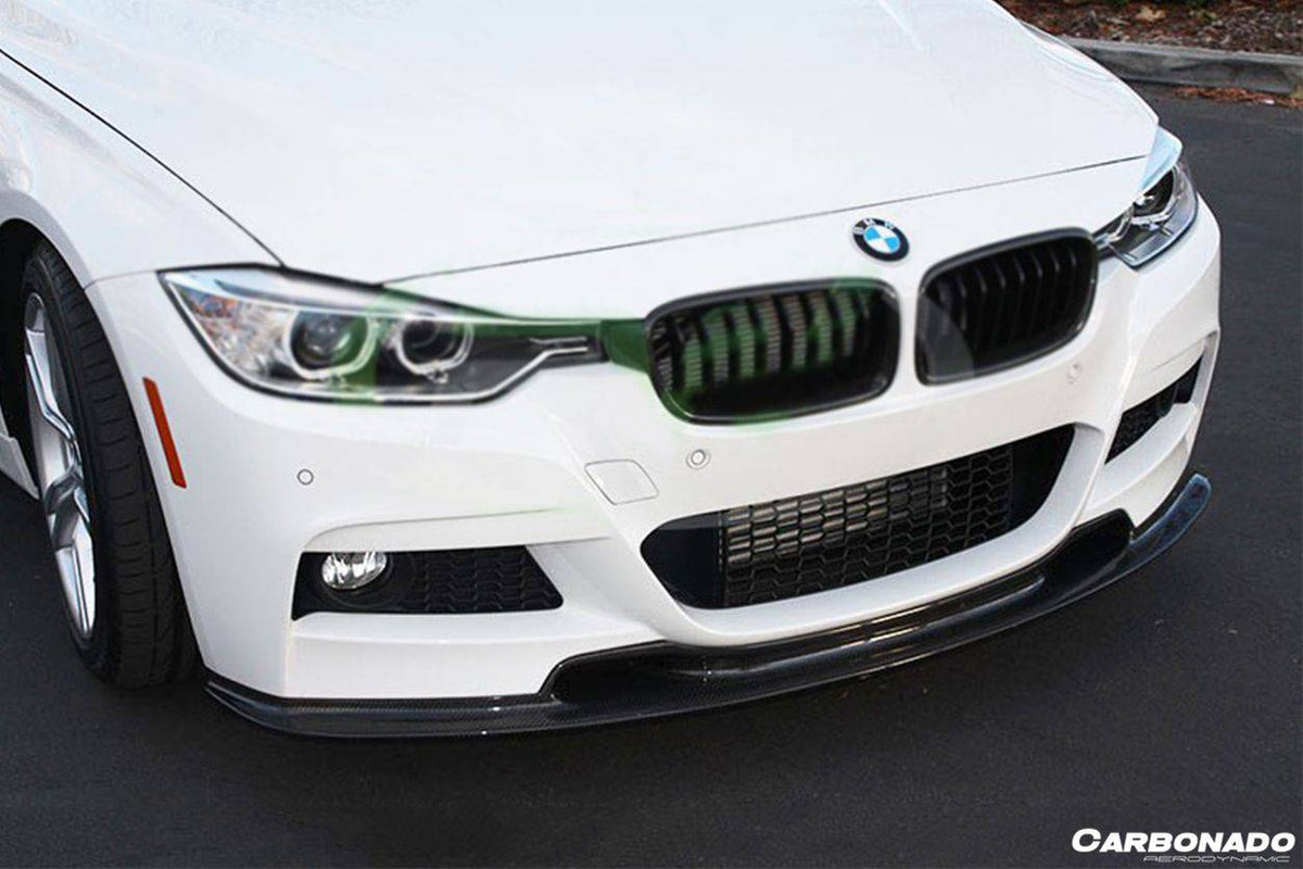2013-2019 BMW 3 Series F30 F35 VA Style Carbon Fiber Front Lip(For MT Rear Bumper only) - Carbonado Aero
