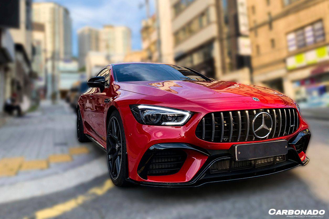 2019-2023 Mercedes Benz AMG GT63/S 4Door Coupe X290 OEM Style Carbon Fiber Middle Front Lip - Carbonado Aero