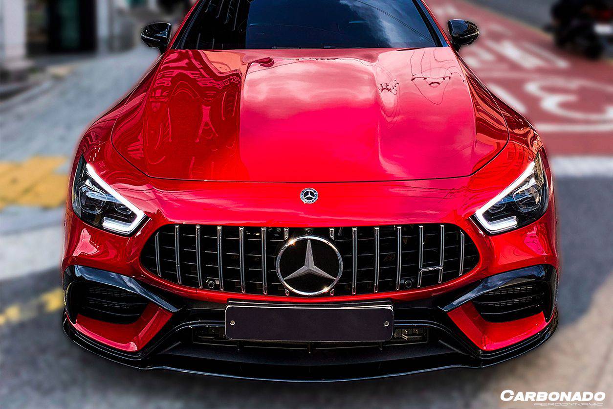 2019-2023 Mercedes Benz AMG GT63S 4Door Coupe X290 OEM Style Carbon Fiber Middle Front Lip - Carbonado