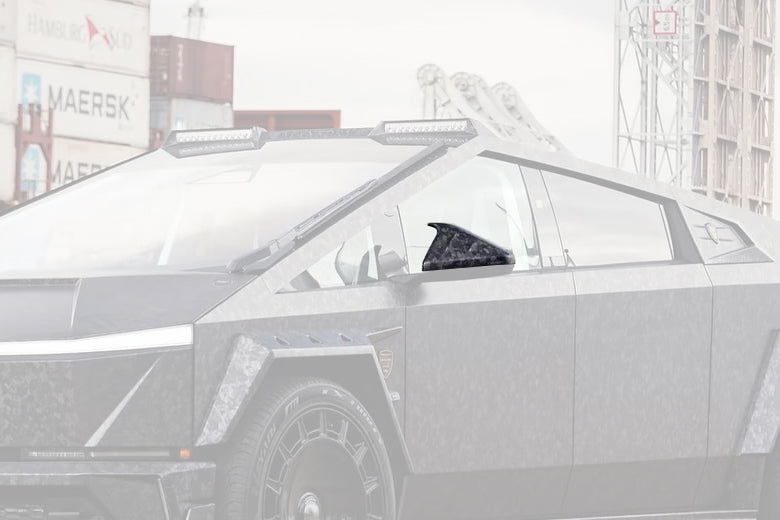 2024-UP Tesla Cybertruck Autoclave Carbon Fiber Mirror Cover Carbonado (MSY) Fits: AWD, RWD