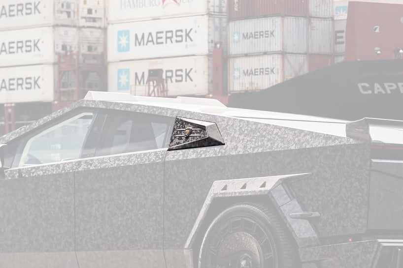 2024-UP Tesla Cybertruck Autoclave Carbon Fiber C Pillar Ornament Carbonado (MSY) Fits: AWD, RWD