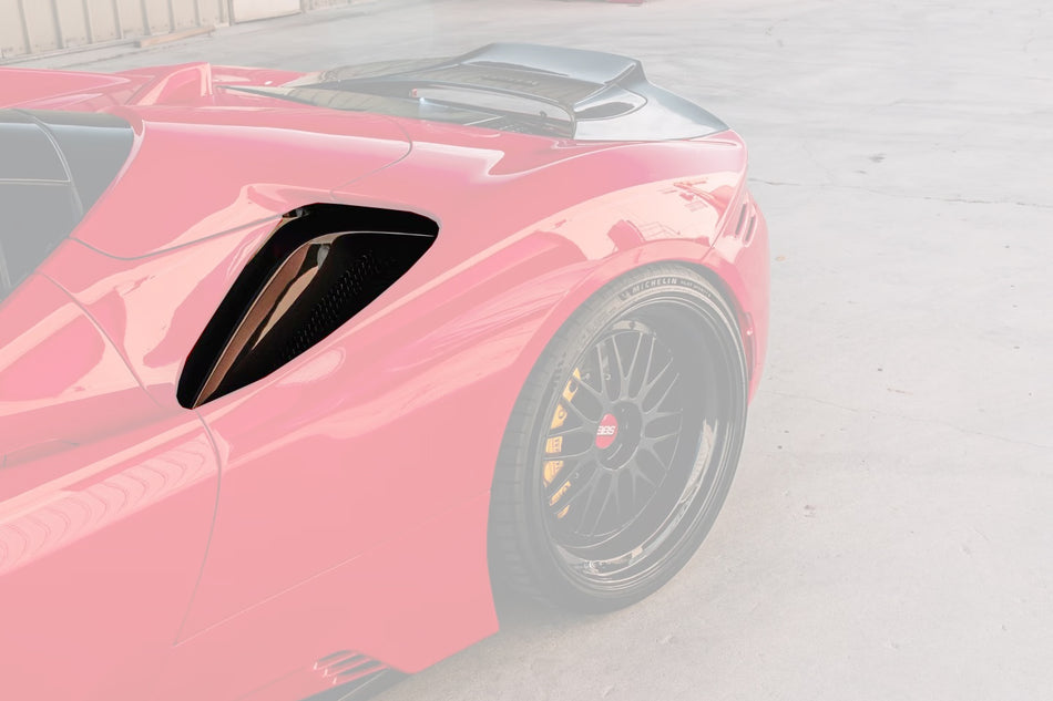 2020-UP Ferrari Autoclave Carbon Fiber Quarter Panel Side Scoops Carbonado (RT) Fits: SF90 Stradale and Spider