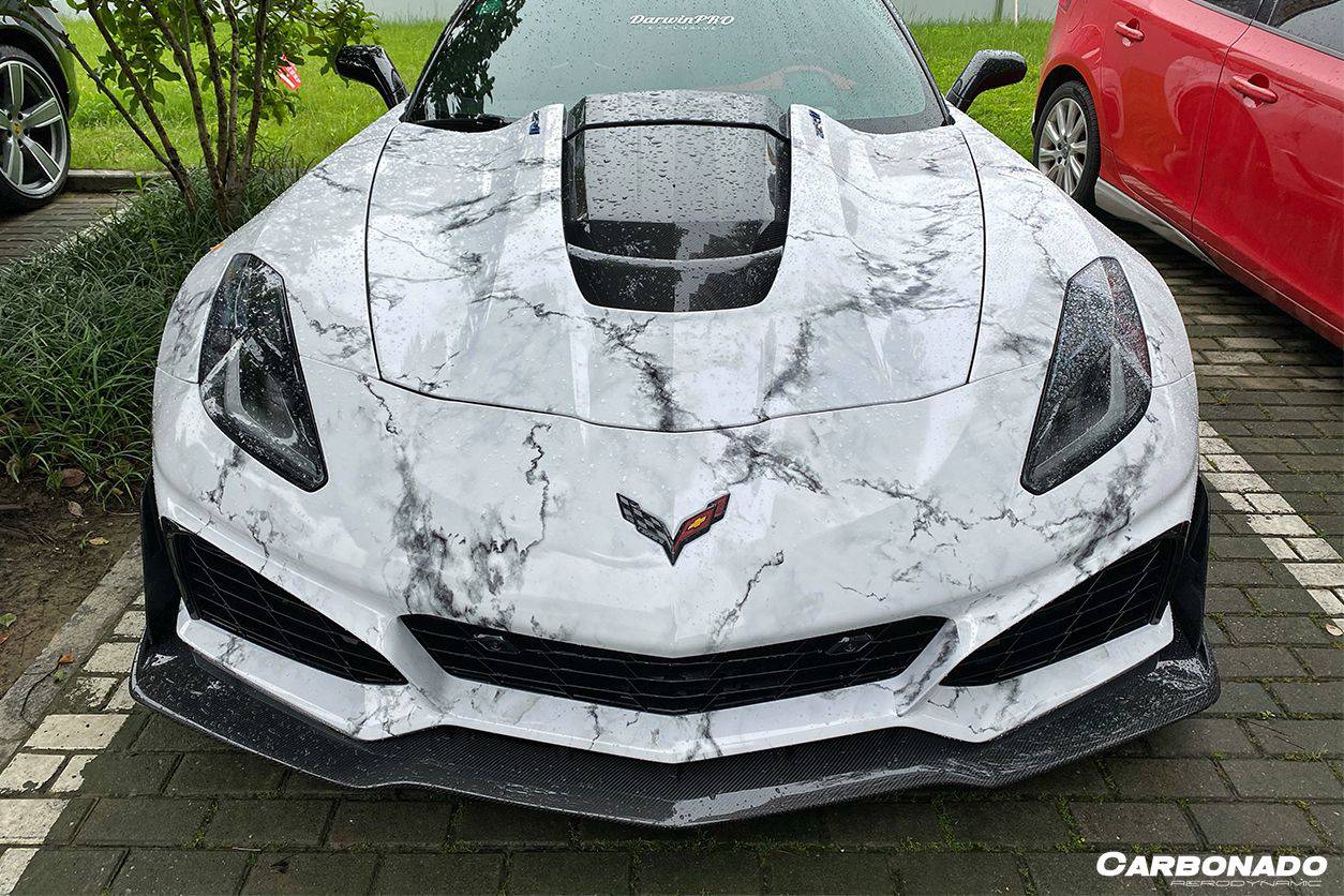 2013-2019 Corvette C7 Z51 ZR1-Style Front Conversion Body Kit - Carbonado