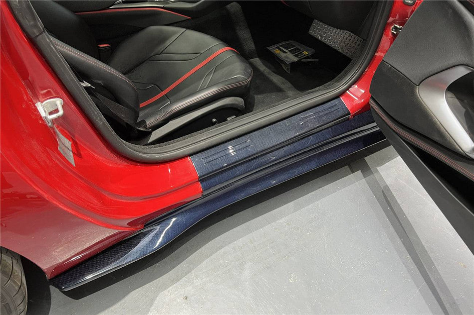 2018-UP Ferrari 812 Superfast & GTS OE Style DRY Carbon Fiber Door Sills - Carbonado