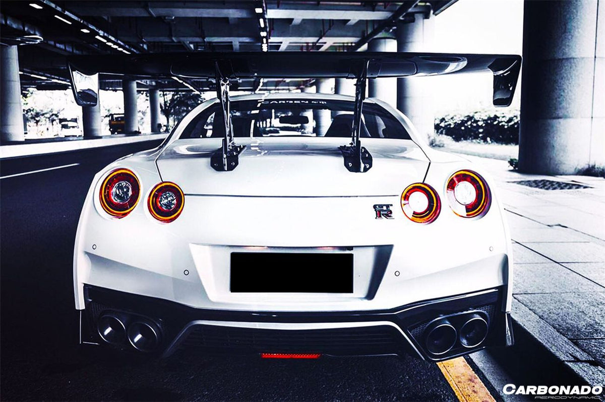 2012-2020 Nissan GTR R35 DBA/EBA NISMO Style Carbon Fiber Rear Diffuser With Break Light - Carbonado