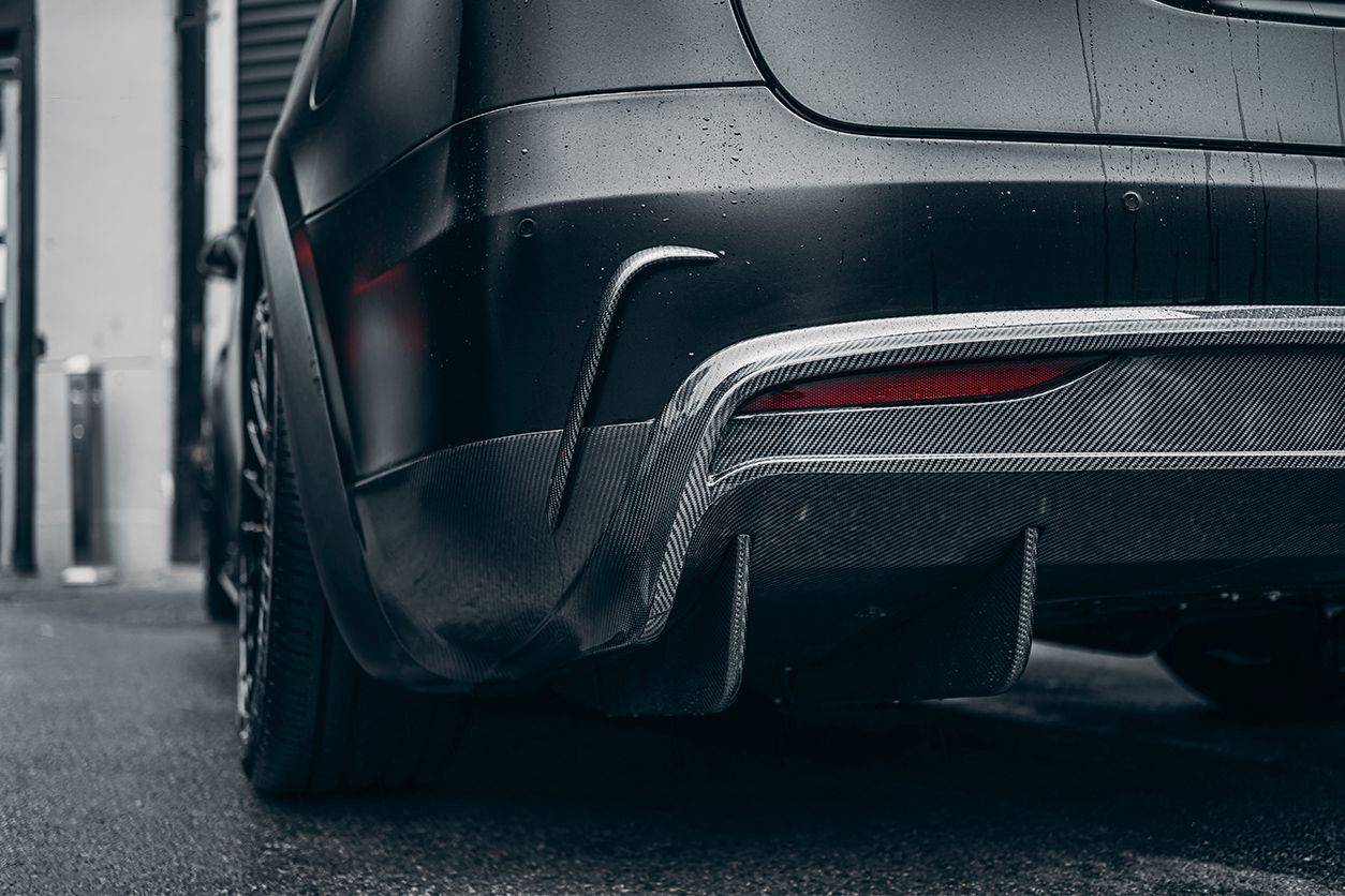 2016-2021 Tesla Model X SUV RZS Style Carbon Fiber Rear Bumper Canards ...