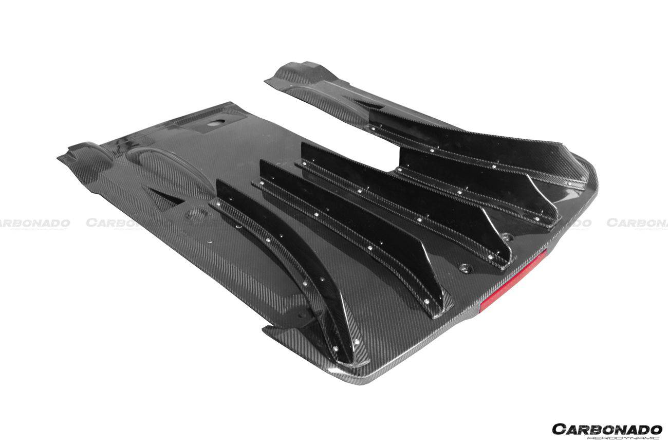 2012-2020 Nissan GTR R35 DBA/EBA NISMO Style Carbon Fiber Rear Diffuser w/ LED Light - Carbonado Aero