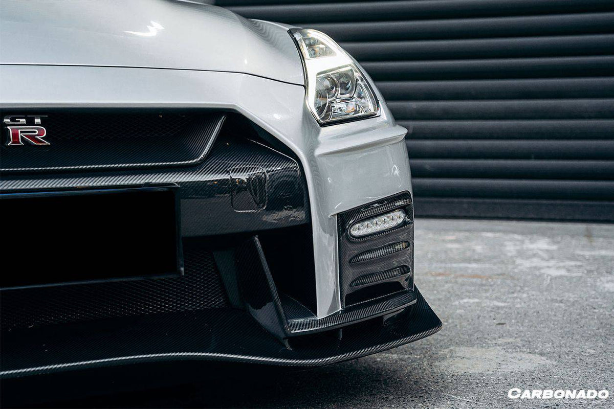 2008-2016 Nissan GTR R35 CBA/DBA NISMO Ver17 Style Front Bumper - Carbonado