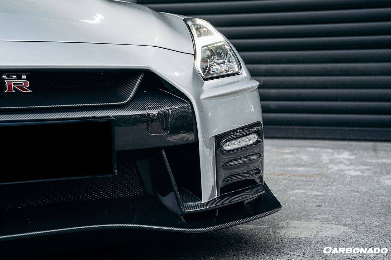 2008-2016 Nissan GTR R35 CBA/DBA NISMO Ver17 Style Front Bumper - Carbonado