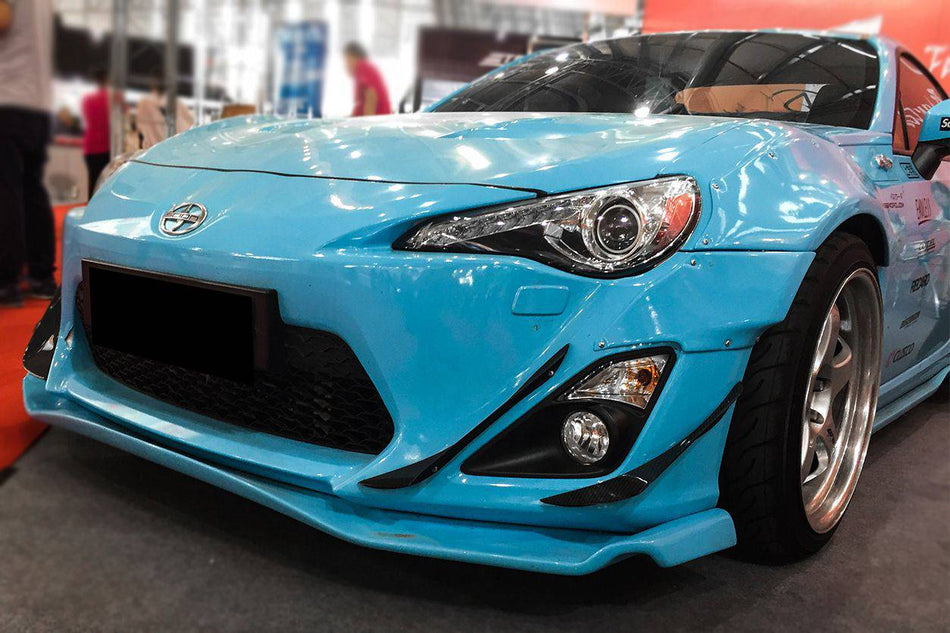 2012-2014 Scion FRS & Toyota GT86 RBY1 Style Carbon Fiber Front Bumper Canards - Carbonado