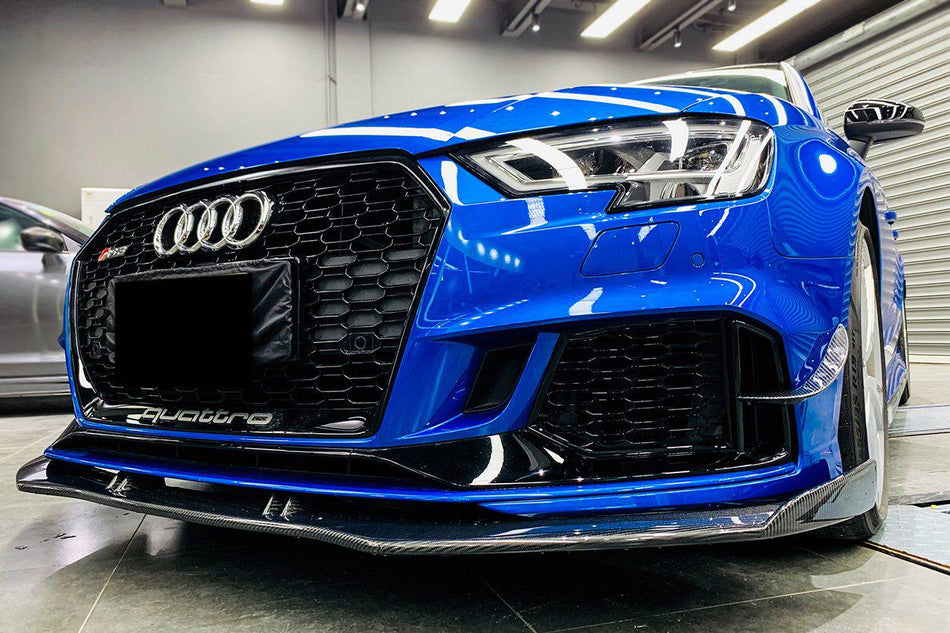 2019-2020 Audi RS3 Sedan BKSS Style Carbon Fiber Front Lip - Carbonado