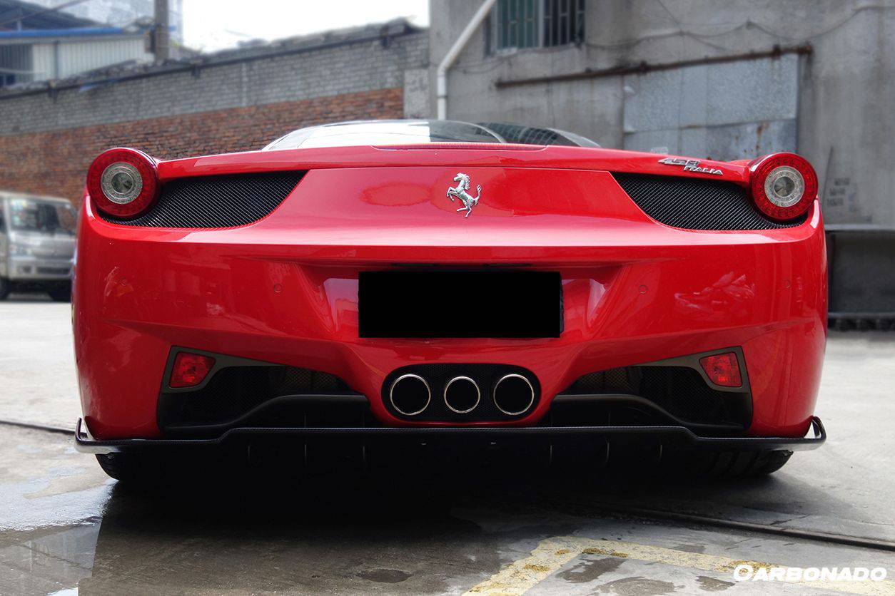 2010-2015 Ferrari 458 Coupe/Spyder AV Style Carbon Fiber Rear Lip Diffuser - Carbonado Aero