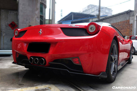 2010-2015 Ferrari 458 Coupe/Spyder AV Style Carbon Fiber Rear Lip Diffuser - Carbonado Aero