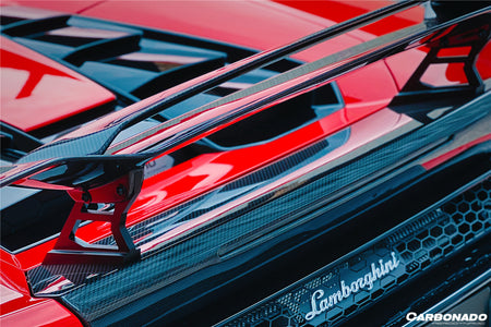 2015-2020 Lamborghini Huracan LP610/LP580 MD Style Carbon Fiber Trunk Spoiler w/ Base - Carbonado Aero