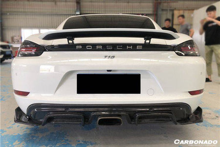 2017-2023 Porsche 718 Cayman/Boxster AM Style Carbon Fiber Rear Lip - Carbonado Aero