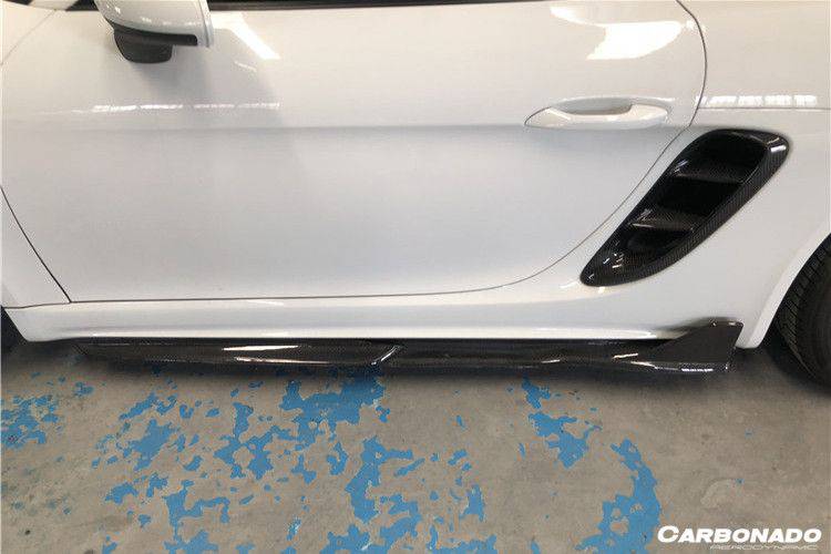 2017-2023 Porsche 718 Cayman/Boxster AM Style Carbon Fiber Side Skirts - Carbonado Aero