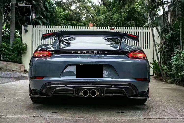 2017-2023 Porsche 718 Cayman & Boxster AM Style Carbon Fiber Rear Lip - Carbonado