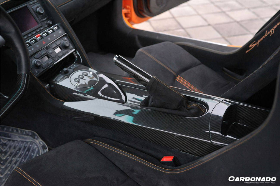 2004-2014 Lamborghini Gallardo OEM Style Carbon Fiber Center Gear Shift Console Board - Carbonado