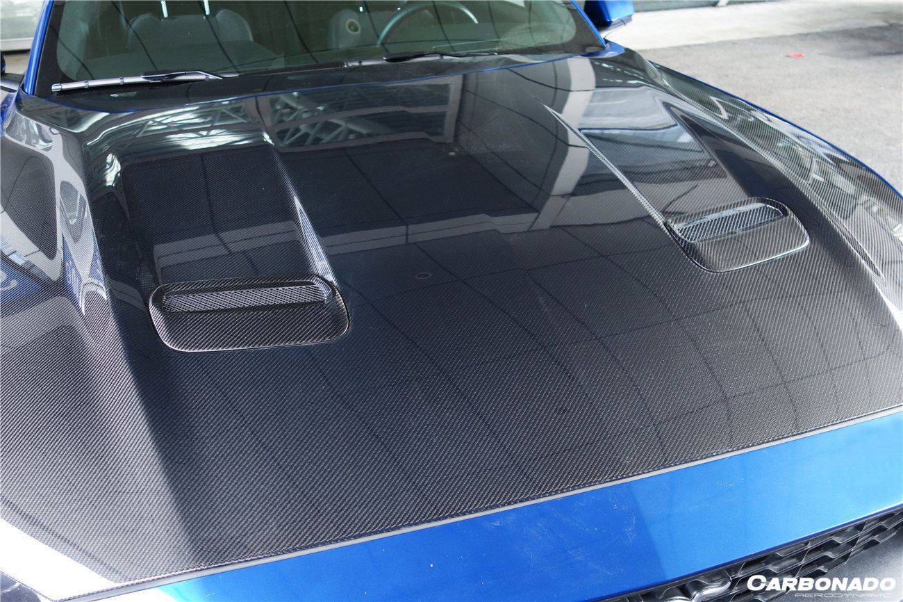 2018-2023 Ford Mustang OEM Style Carbon Fiber Hood - Carbonado Aero