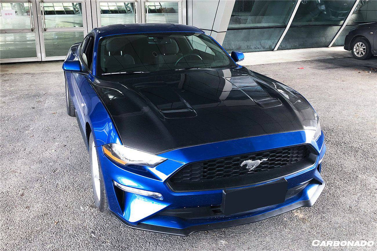 2018-2023 Ford Mustang OEM Style Carbon Fiber Hood - Carbonado Aero