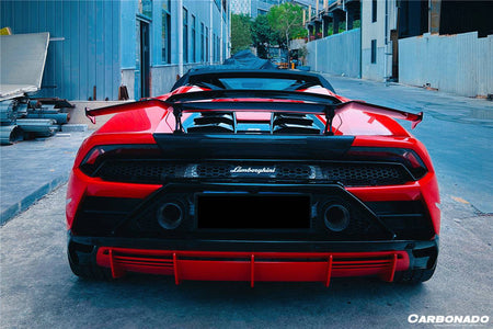 2015-2025 Lamborghini Huracan LP610 & LP580 & Evo & Tecnica MD Style Carbon Fiber Trunk Spoiler w/ Base - Carbonado