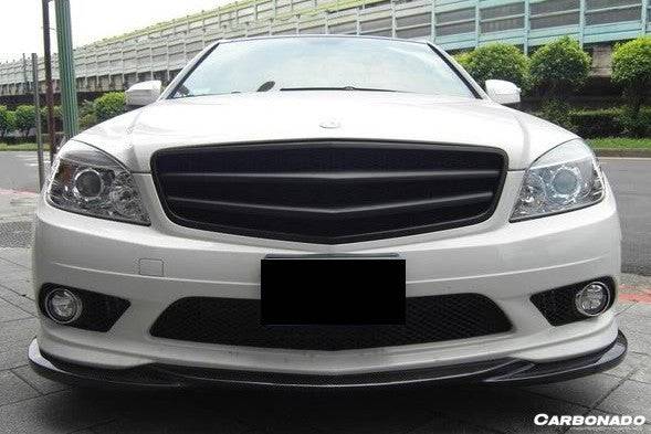 2008-2011 Mercedes Benz W204 C Class L1 Style Carbon Fiber Front Lip (Excluded C63) - Carbonado Aero