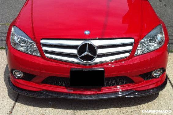 2008-2011 Mercedes Benz W204 C Class L1 Style Carbon Fiber Front Lip (Excluded C63) - Carbonado