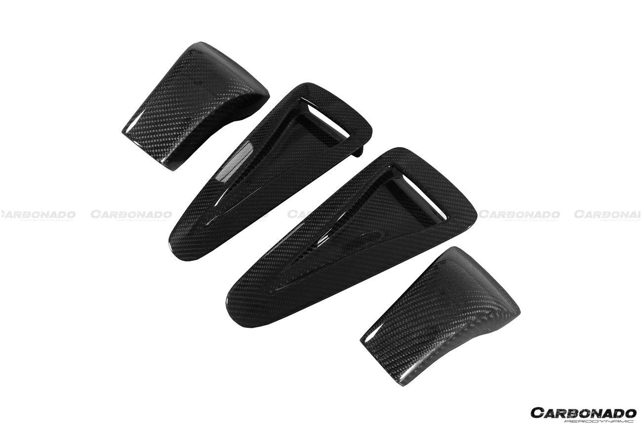 2017-2022 Nissan GTR R35 EBA OEM Style Carbon Fiber Hood Scoops - Carbonado Aero