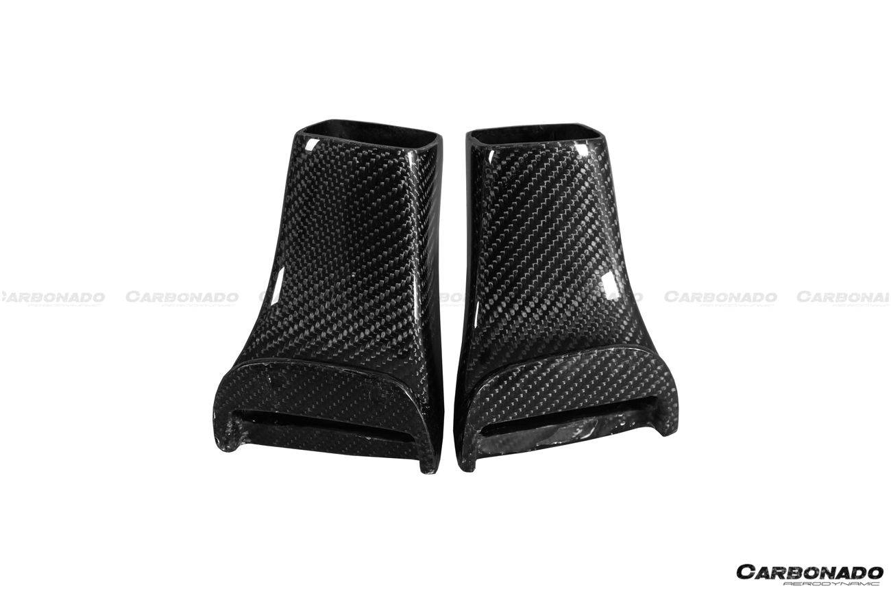 2017-2022 Nissan GTR R35 EBA OEM Style Carbon Fiber Hood Scoops - Carbonado Aero