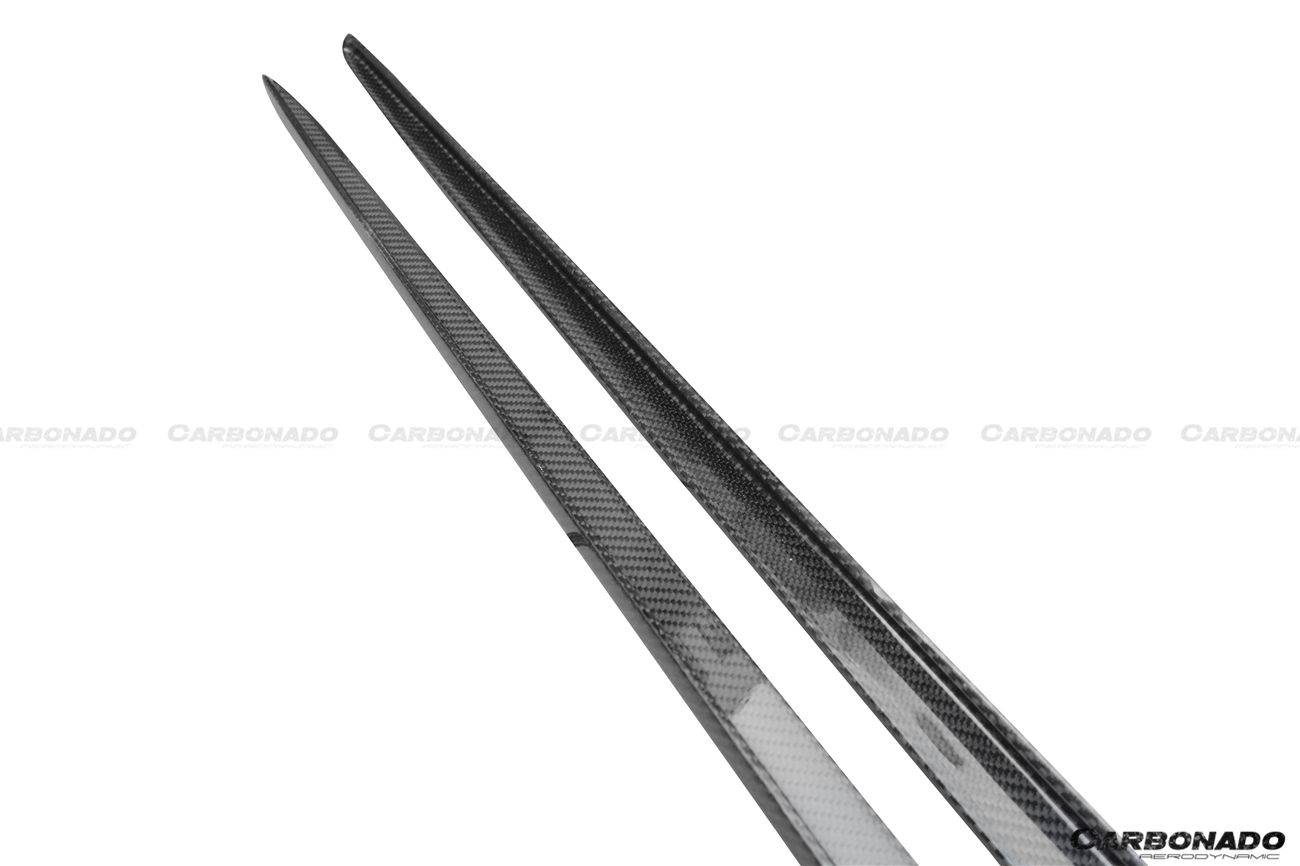 2015-2021 Mercedes Benz W205 C63/S AMG Coupe Carbon Fiber Side Skirts Extension Add On Lip - Carbonado Aero