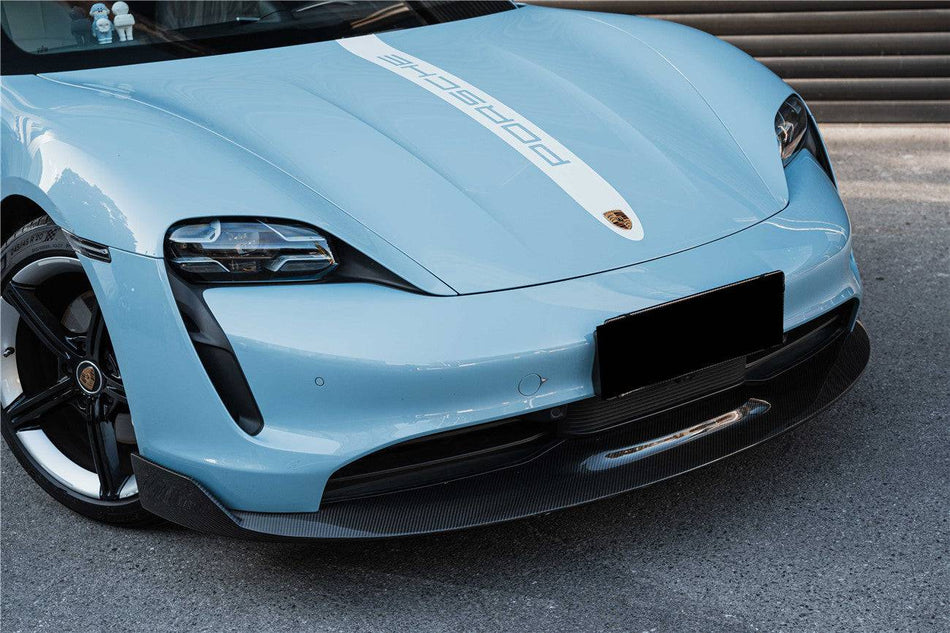 2019-2023 Porsche Taycan 4 & 4S & GTS & TURBO OD Style DRY Carbon Fiber Front Lip - Carbonado