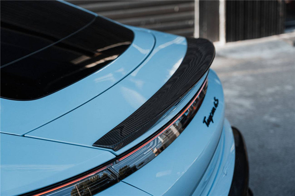 2019-2023 Porsche Taycan 4 & 4S & GTS & TURBO OD Style DRY Carbon Fiber Trunk Spoiler - Carbonado