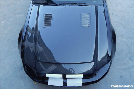 2010-2014 Ford Mustang GT500 Black Momba BC1 Style Hood - Carbonado Aero