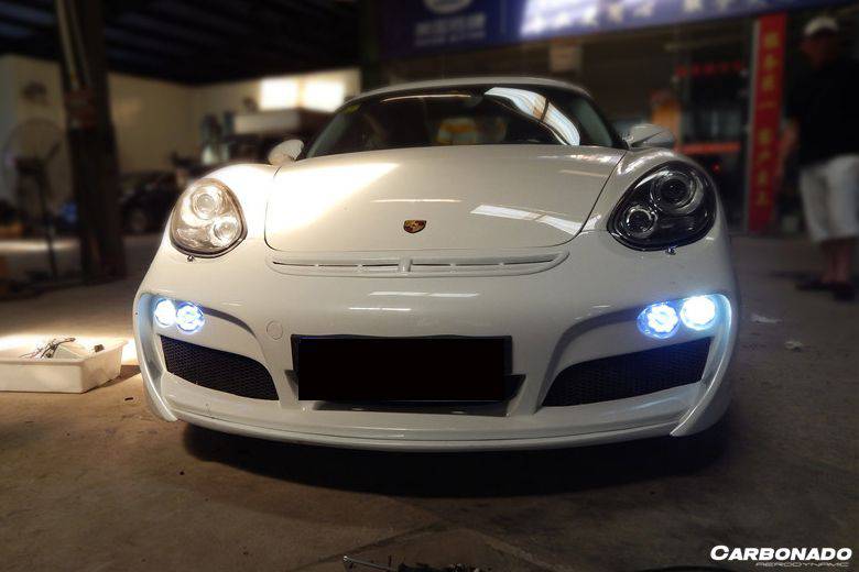 2009-2012 Porsche Cayman/Boxster 987 TA Style Front Bumper w/LED Lights - Carbonado Aero