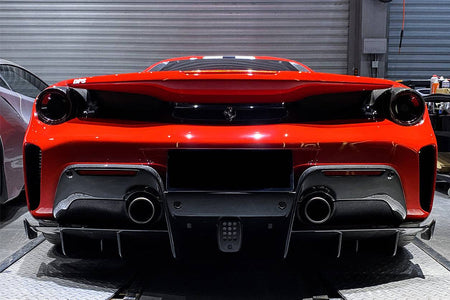 2018-2020 Ferrari 488 Pista OEM Style Part Carbon Fiber Rear Bumper - Carbonado