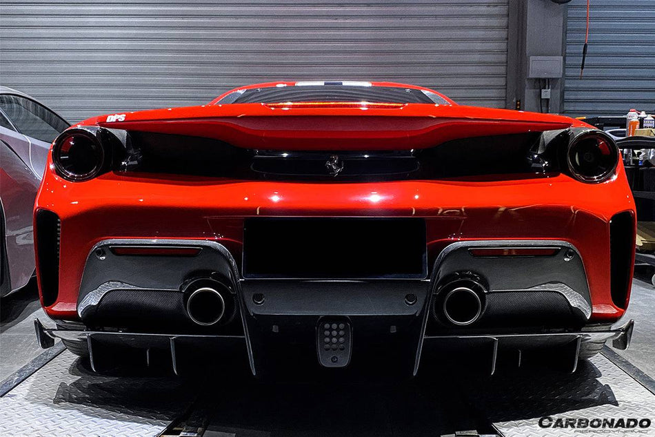 2018-2020 Ferrari 488 Pista OEM Style Part Carbon Fiber Rear Bumper - Carbonado