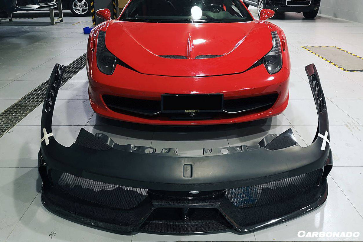 2010-2015 Ferrari 458 Coupe Spyder SP Style Front Bumper - Carbonado Aero